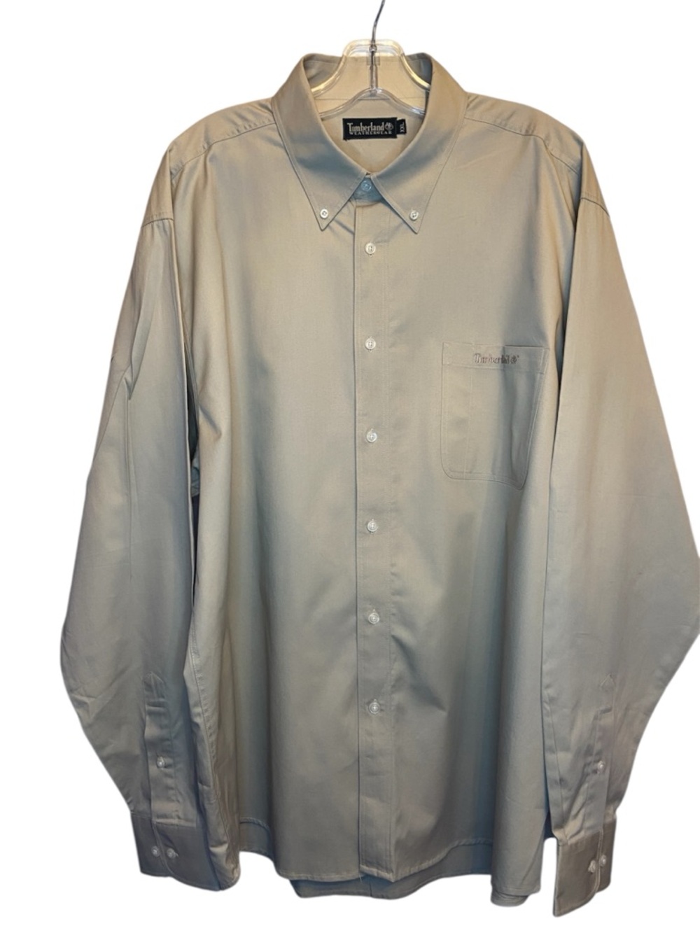 Timberland Weathergear men’s long-sleeve button-down shirt, beige color, XXL